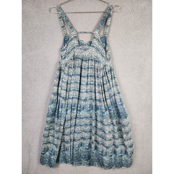 Free People OB397615 Sac Magique Indigo Combo Print Midi Dress w/Pockets Sz S - Picture 2 of 9